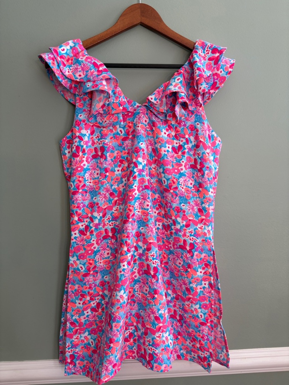 Lilly Pulitzer Size 6 Linwood Ruffle Romper Aura Pink Baby Bloomer